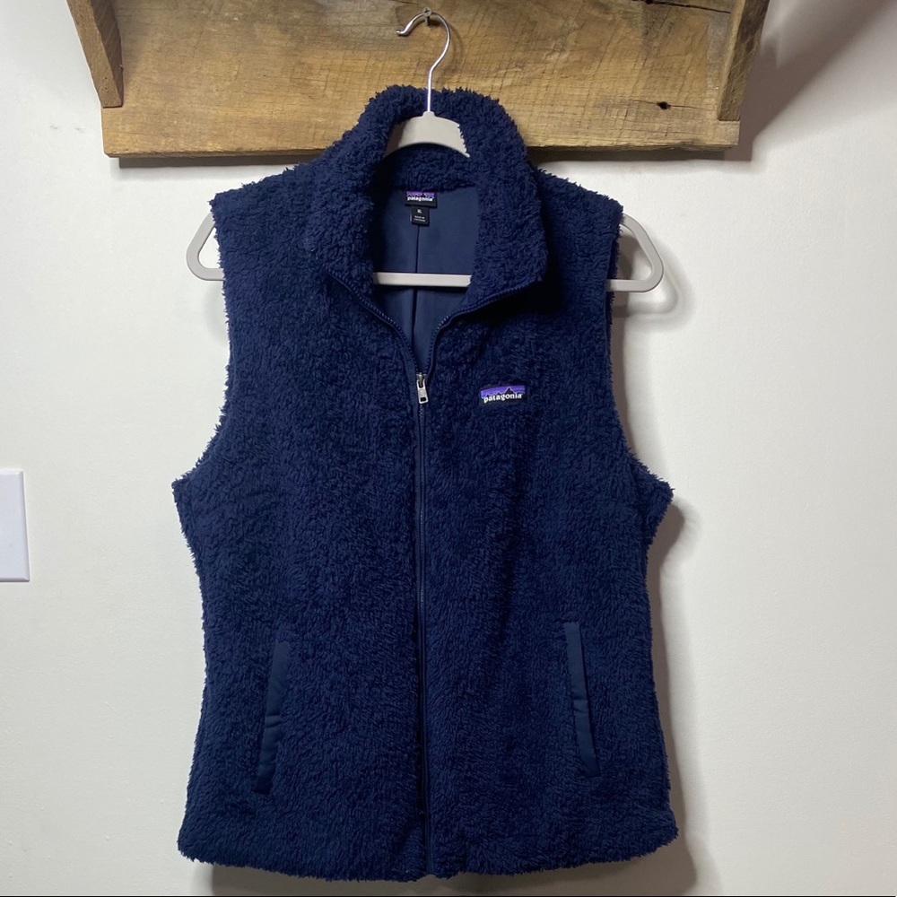 Blue Patagonia fuzzy vest
